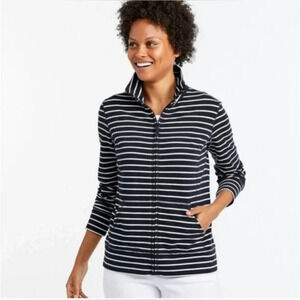 L.L. Bean Ultrasoft Sweats, Full-Zip Mock-Neck Jacket Stripe